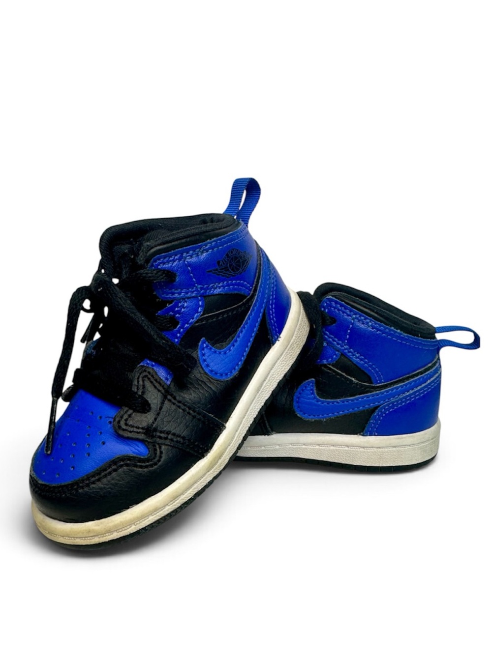 Nike Air Jordan 1 Mid Toddler Hyper Royal Blue Black Sneakers Kids Shoes Size 6C